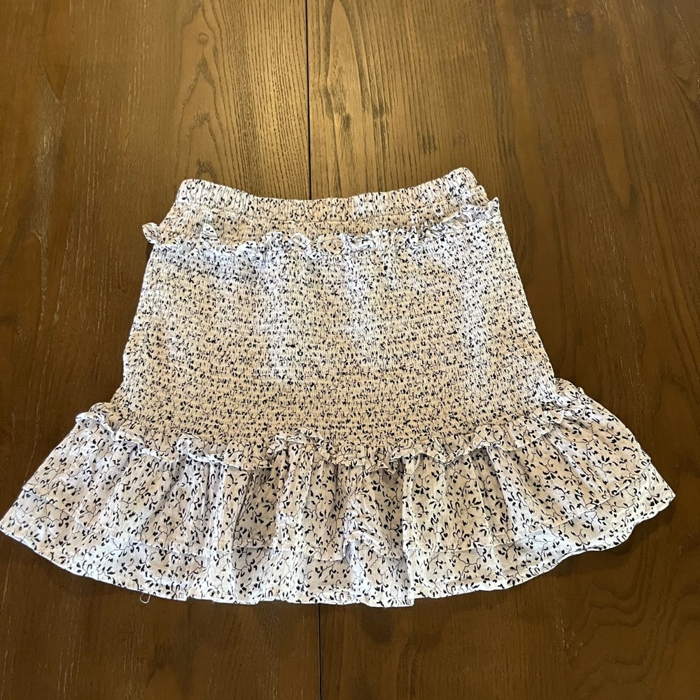 Floral smocked Ruffle Mini Skirt
